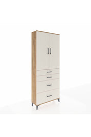 Arges Dolap 2 Raflı 4 Çekmeceli 2 Kapaklı 88x30x221 Çam-Aytaşı