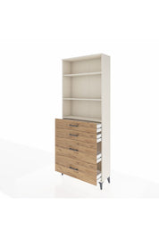 Arges Dolap 3 Raflı 4 Çekmeceli 88x30x221 Aytaşı-Çam