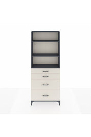 Arges Dolap 3 Raflı 4 Çekmeceli 88x30x221 Antrasit-Aytaşı