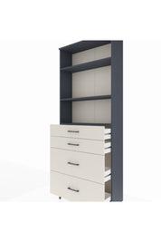 Arges Dolap 3 Raflı 4 Çekmeceli 88x30x221 Antrasit-Aytaşı