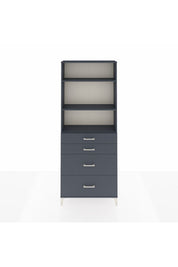 Arges Dolap 3 Raflı 4 Çekmeceli 88x30x221 Antrasit-Antrasit