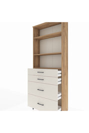 Arges Dolap 3 Raflı 4 Çekmeceli 88x30x221 Çam-Aytaşı