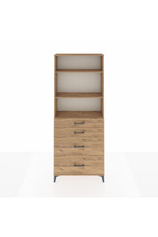 Arges Dolap 3 Raflı 4 Çekmeceli 88x30x221 Çam-Çam