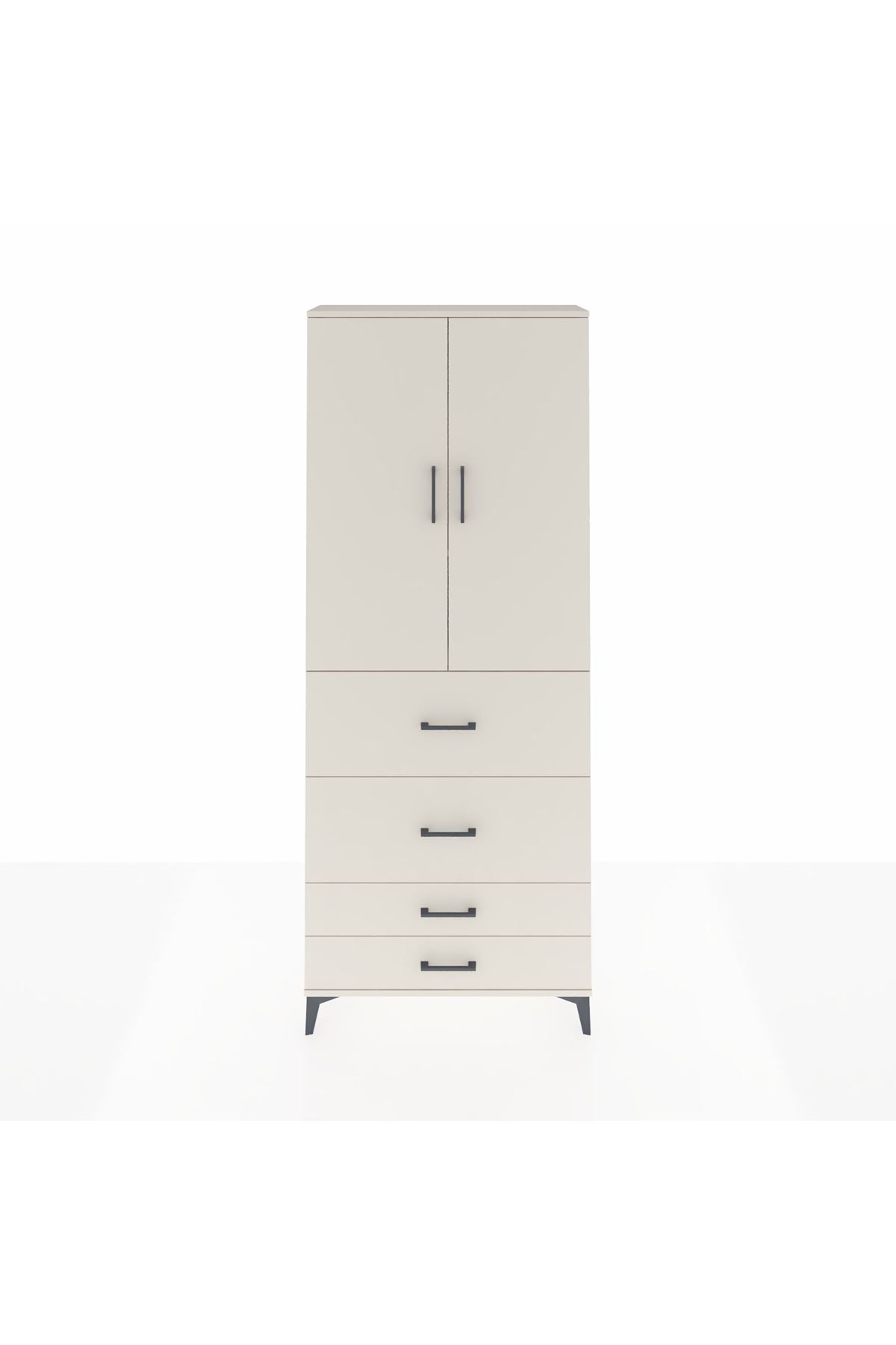 Arges Dolap 3 Raflı 4 Çekmeceli 2 Kapaklı 88x30x221 Aytaşı-Aytaşı