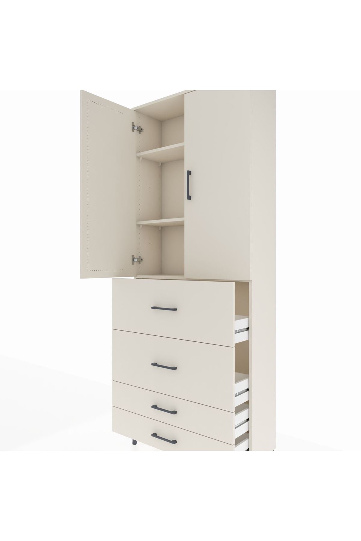 Arges Dolap 3 Raflı 4 Çekmeceli 2 Kapaklı 88x30x221 Aytaşı-Aytaşı