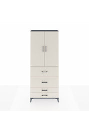 Arges Dolap 3 Raflı 4 Çekmeceli 2 Kapaklı 88x30x221 Antrasit-Aytaşı