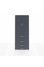 Arges Dolap 3 Raflı 4 Çekmeceli 2 Kapaklı 88x30x221 Antrasit-Antrasit