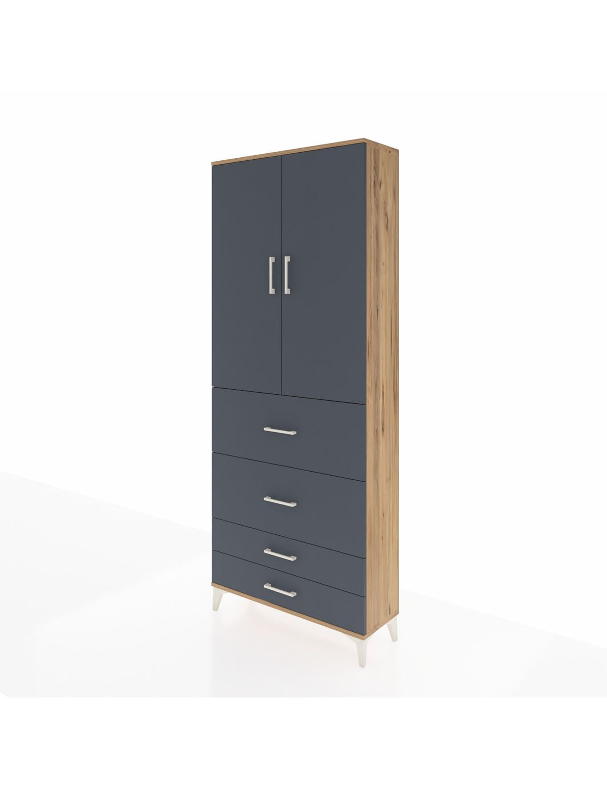 Arges Dolap 3 Raflı 4 Çekmeceli 2 Kapaklı 88x30x221 - S30M142V8A