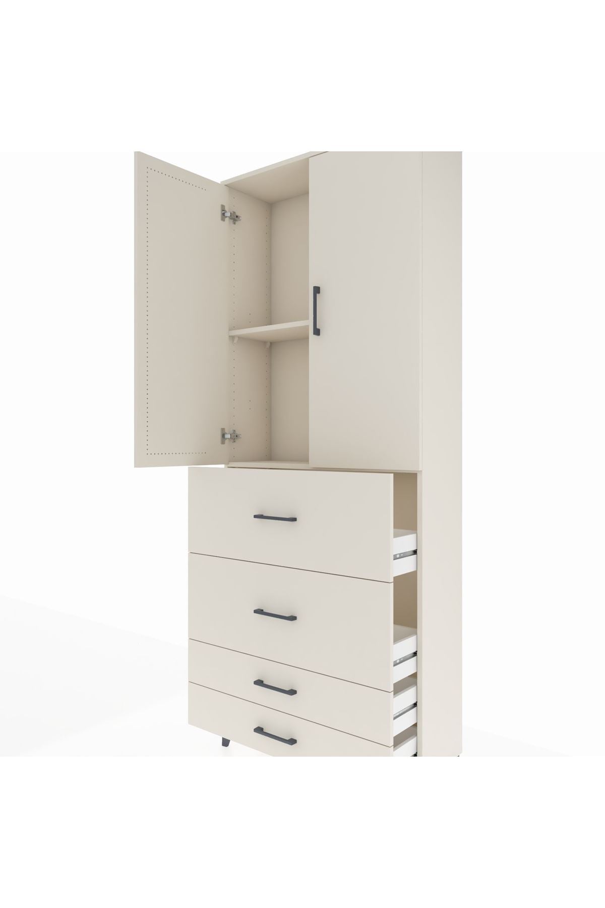 Arges Dolap 2 Raflı 4 Çekmeceli 2 Kapaklı 88x30x221 Aytaşı-Aytaşı