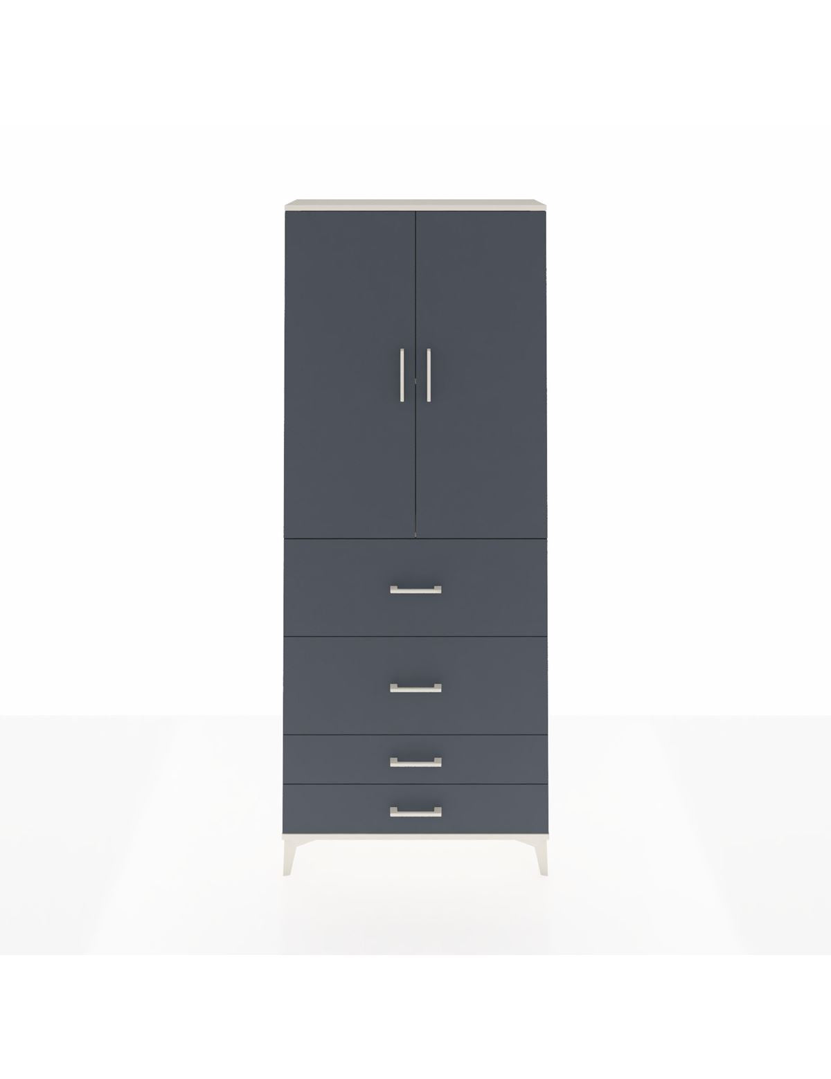 Arges Dolap 2 Raflı 4 Çekmeceli 2 Kapaklı 88x30x221 Aytaşı-Antrasit