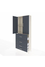 Arges Dolap 2 Raflı 4 Çekmeceli 2 Kapaklı 88x30x221 Aytaşı-Antrasit