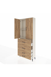 Arges Dolap 2 Raflı 4 Çekmeceli 2 Kapaklı 88x30x221 Aytaşı-Çam