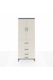 Arges Dolap 2 Raflı 4 Çekmeceli 2 Kapaklı 88x30x221 Antrasit-Aytaşı