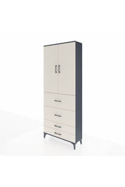 Arges Dolap 2 Raflı 4 Çekmeceli 2 Kapaklı 88x30x221 Antrasit-Aytaşı