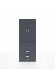 Arges Dolap 2 Raflı 4 Çekmeceli 2 Kapaklı 88x30x221 Antrasit-Antrasit