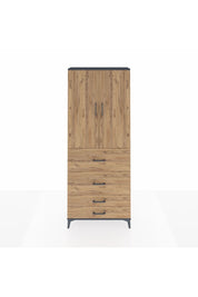 Arges Dolap 2 Raflı 4 Çekmeceli 2 Kapaklı 88x30x221 Antrasit-Çam