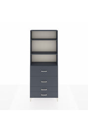 Arges Dolap 3 Raflı 4 Çekmeceli 88x30x221 Antrasit-Antrasit