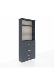 Arges Dolap 3 Raflı 4 Çekmeceli 88x30x221 Antrasit-Antrasit