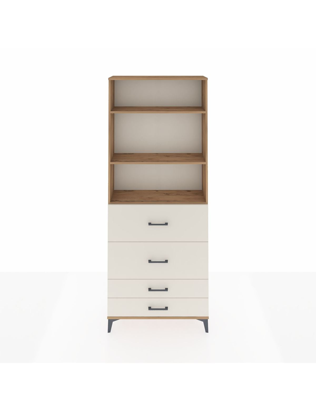 Arges Dolap 3 Raflı 4 Çekmeceli 88x30x221 Çam-Aytaşı