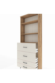 Arges Dolap 3 Raflı 4 Çekmeceli 88x30x221 Çam-Aytaşı