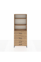 Arges Dolap 3 Raflı 4 Çekmeceli 88x30x221 Çam-Çam