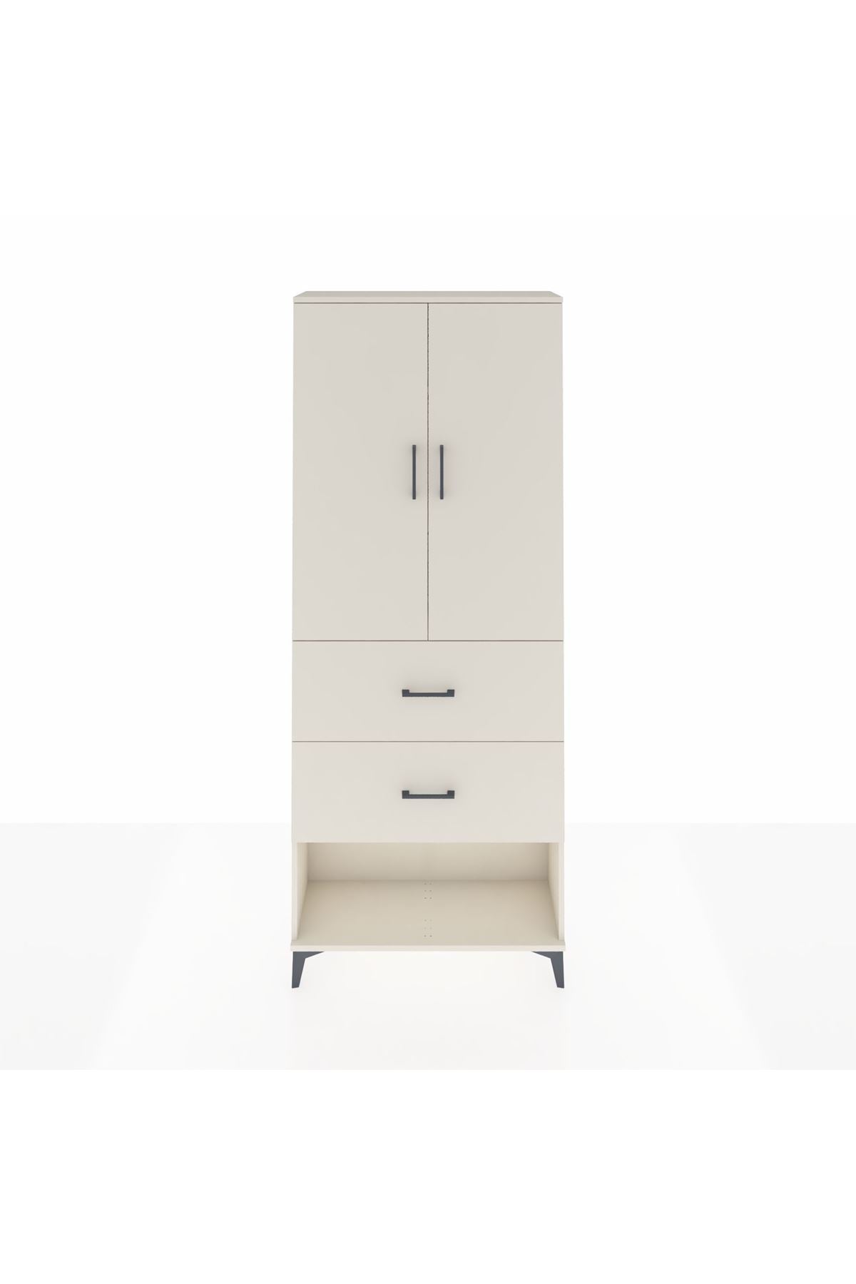 Arges Dolap 3 Raflı 2 Çekmeceli 2 Kapaklı 88x30x221 Aytaşı-Aytaşı