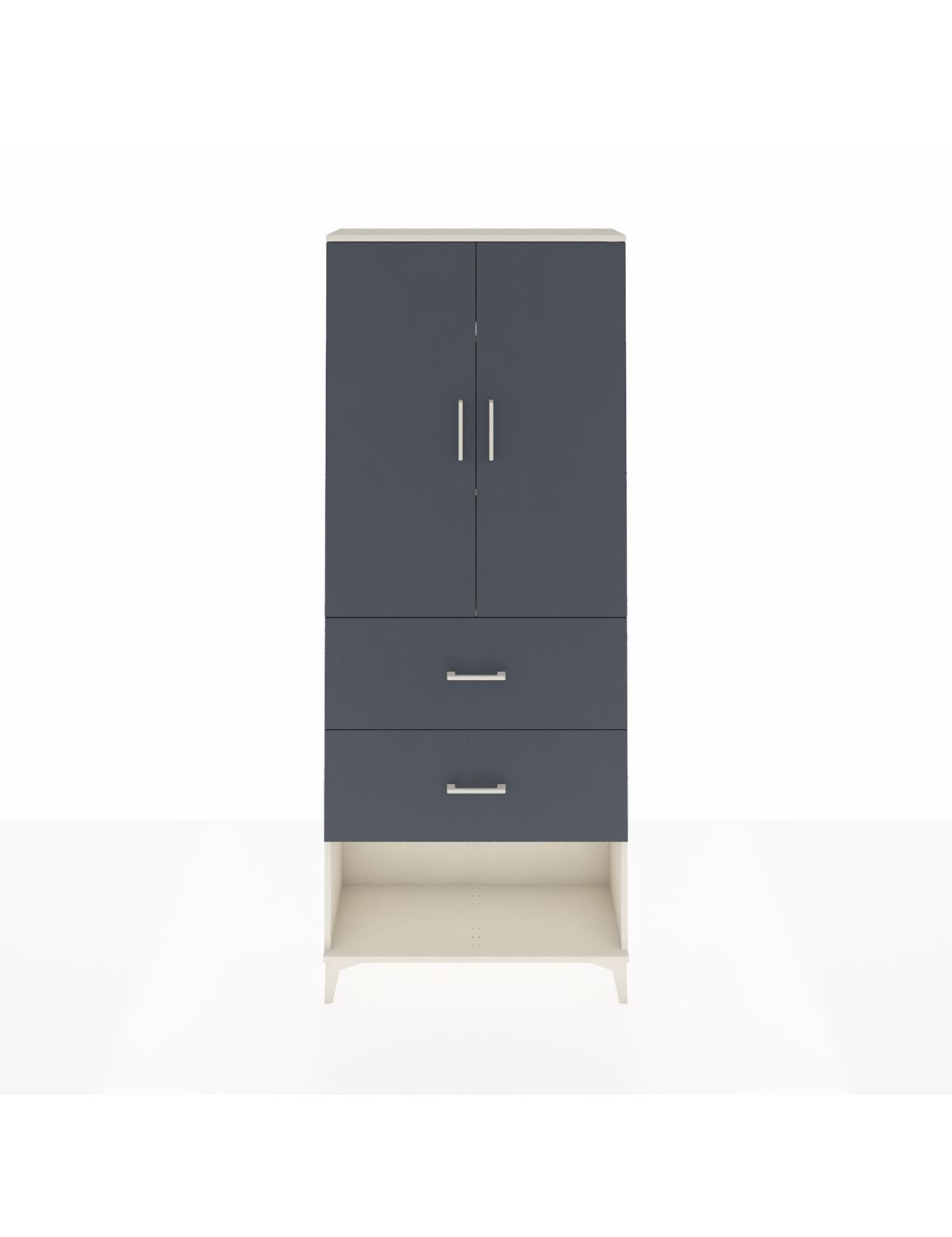 Arges Dolap 3 Raflı 2 Çekmeceli 2 Kapaklı 88x30x221 Aytaşı-Antrasit