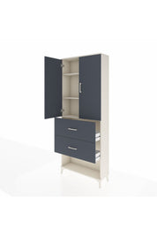 Arges Dolap 3 Raflı 2 Çekmeceli 2 Kapaklı 88x30x221 Aytaşı-Antrasit