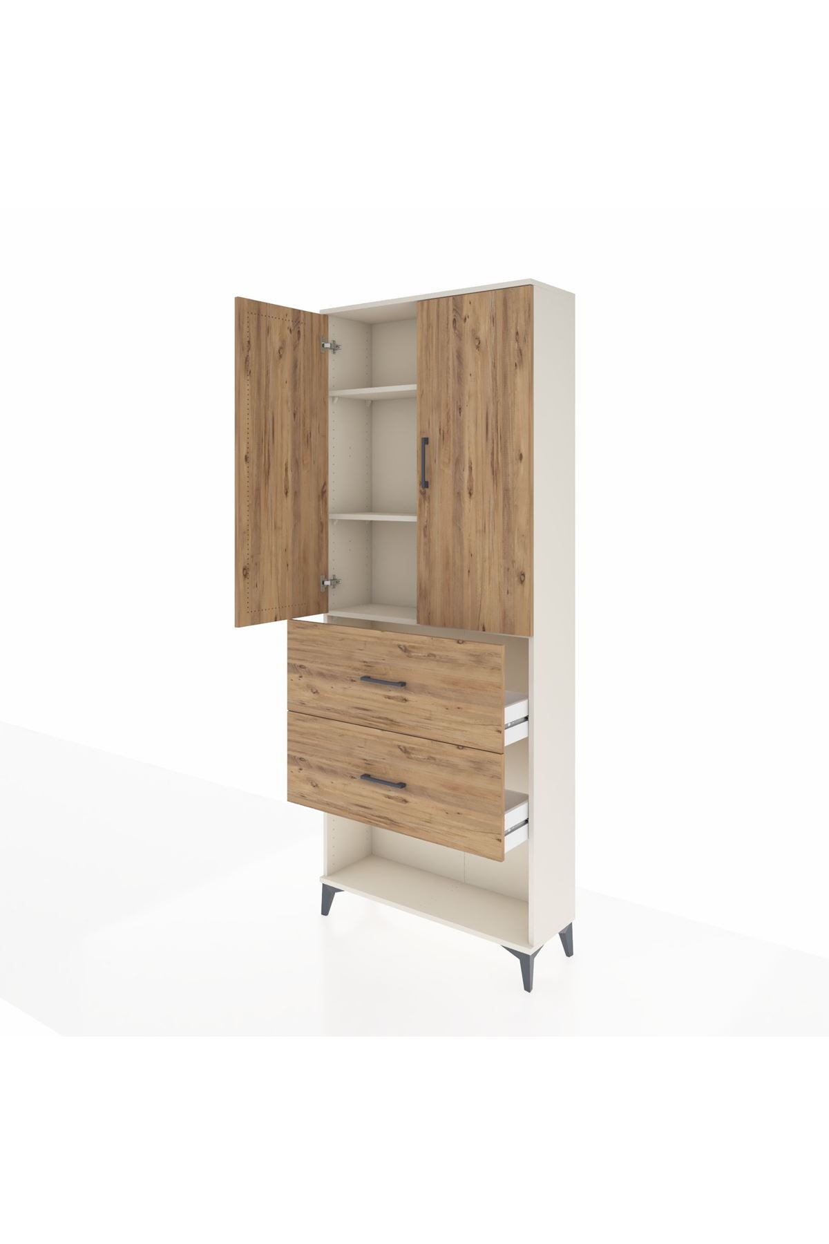 Arges Dolap 3 Raflı 2 Çekmeceli 2 Kapaklı 88x30x221 Aytaşı-Çam