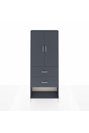 Arges Dolap 3 Raflı 2 Çekmeceli 2 Kapaklı 88x30x221 Antrasit-Antrasit