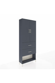 Arges Dolap 3 Raflı 2 Çekmeceli 2 Kapaklı 88x30x221 Antrasit-Antrasit