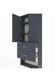 Arges Dolap 3 Raflı 2 Çekmeceli 2 Kapaklı 88x30x221 Antrasit-Antrasit