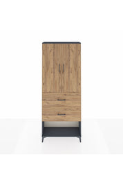 Arges Dolap 3 Raflı 2 Çekmeceli 2 Kapaklı 88x30x221 Antrasit-Çam