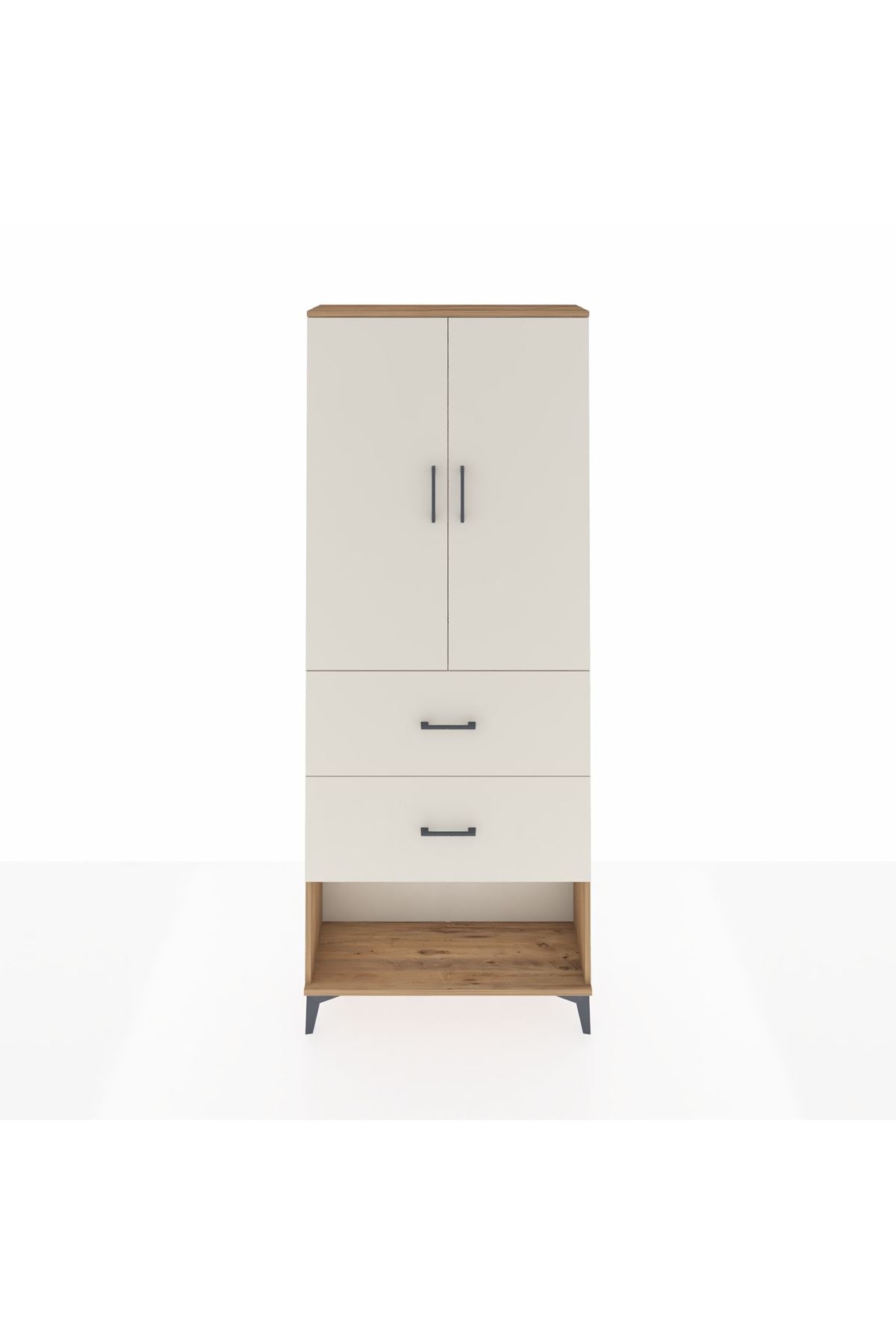 Arges Dolap 3 Raflı 2 Çekmeceli 2 Kapaklı 88x30x221 Çam-Aytaşı