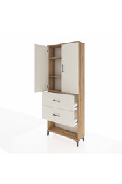 Arges Dolap 3 Raflı 2 Çekmeceli 2 Kapaklı 88x30x221 Çam-Aytaşı