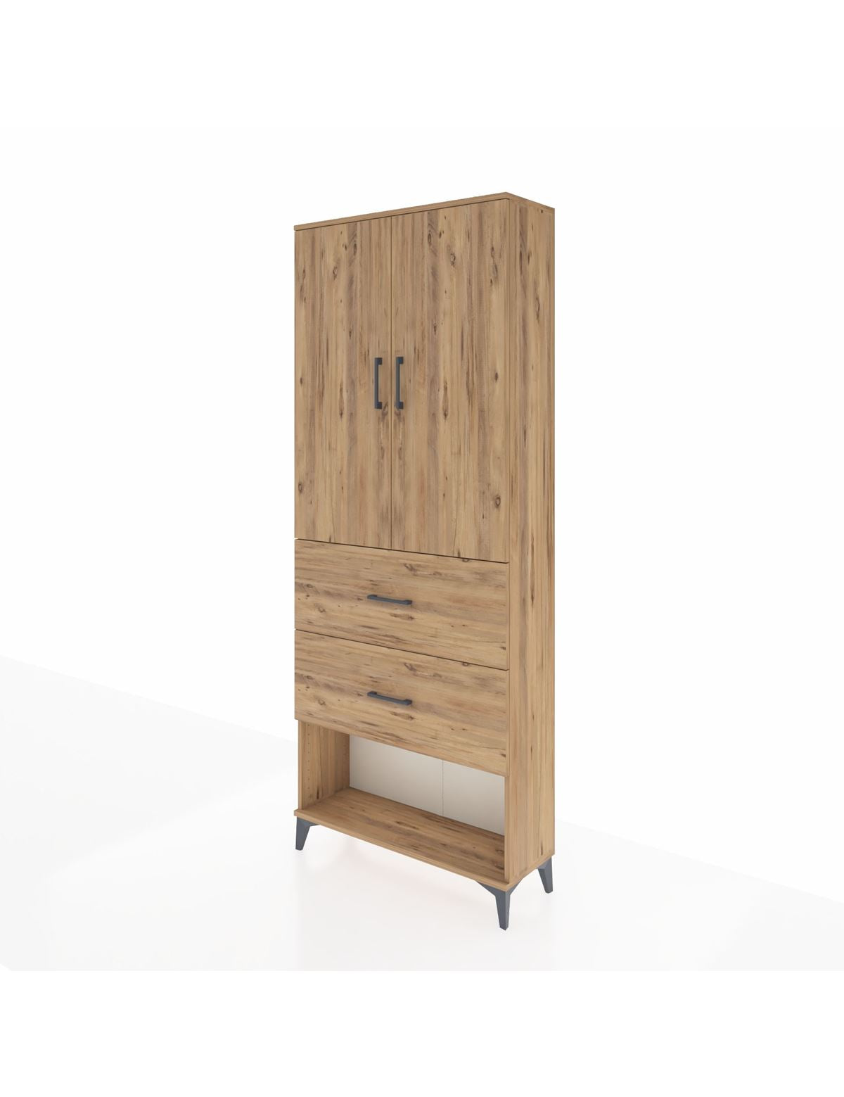 Arges Dolap 3 Raflı 2 Çekmeceli 2 Kapaklı 88x30x221 - S30M145V9A