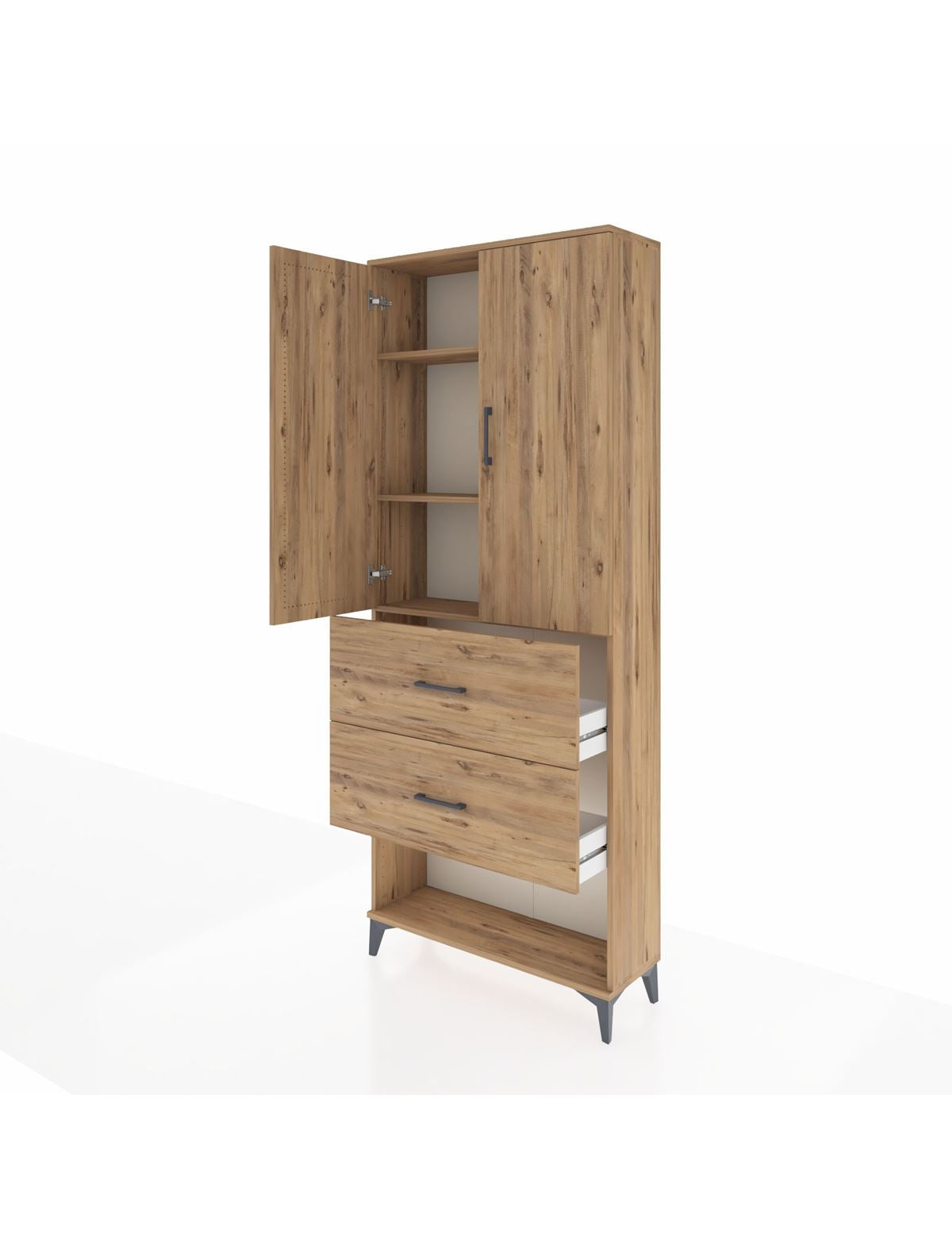 Arges Dolap 3 Raflı 2 Çekmeceli 2 Kapaklı 88x30x221 - S30M145V9A