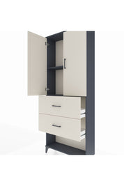 Arges Dolap 2 Raflı 2 Çekmeceli 2 Kapaklı 88x30x221 Antrasit-Aytaşı