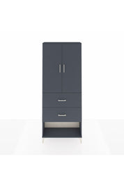 Arges Dolap 2 Raflı 2 Çekmeceli 2 Kapaklı 88x30x221 Antrasit-Antrasit