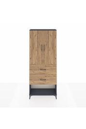Arges Dolap 2 Raflı 2 Çekmeceli 2 Kapaklı 88x30x221 Antrasit-Çam