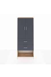 Arges Dolap 2 Raflı 2 Çekmeceli 2 Kapaklı 88x30x221 Çam-Antrasit