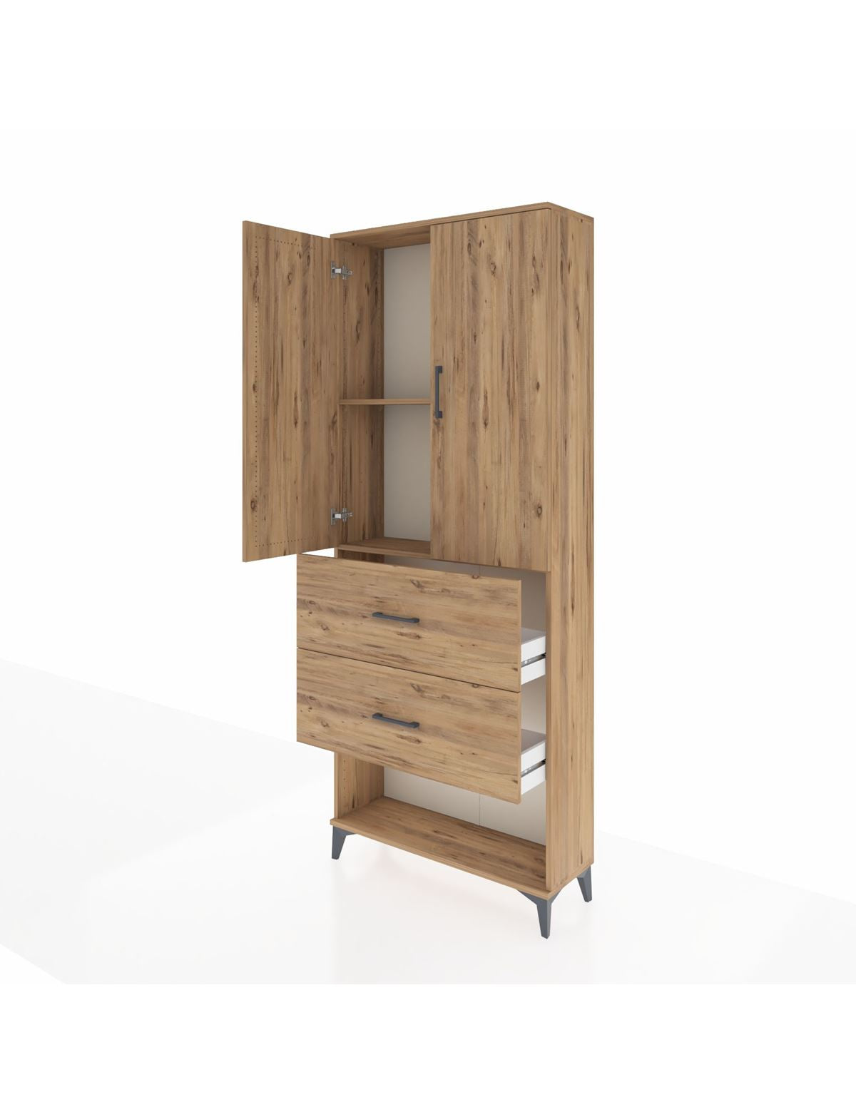 Arges Dolap 2 Raflı 2 Çekmeceli 2 Kapaklı 88x30x221 - S30M146V9A