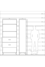 Arges Dolap 3 Raflı 2 Çekmeceli 88x30x221 Aytaşı-Antrasit