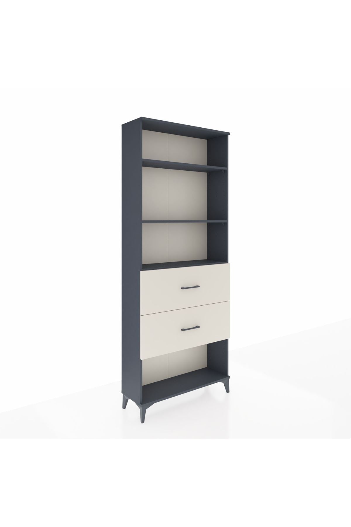 Arges Dolap 3 Raflı 2 Çekmeceli 88x30x221 Antrasit-Aytaşı