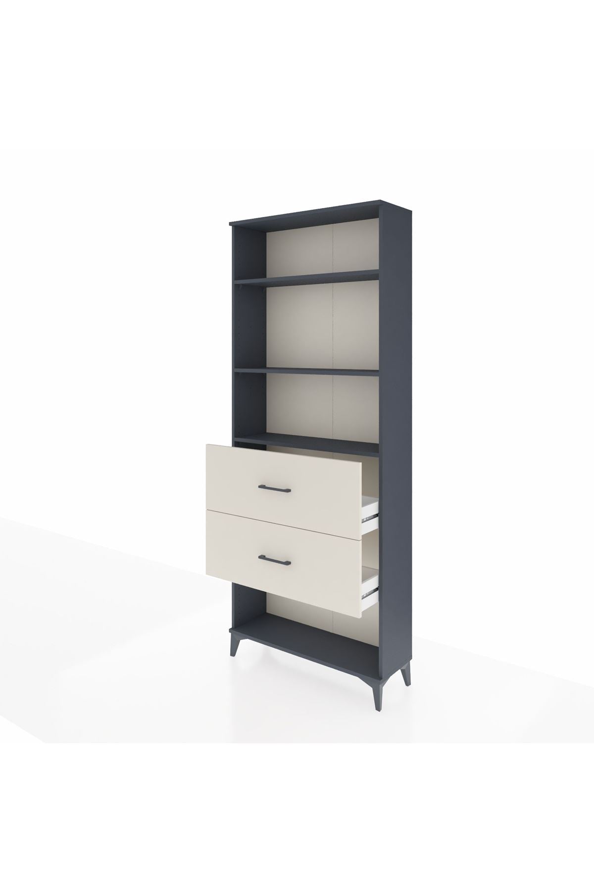 Arges Dolap 3 Raflı 2 Çekmeceli 88x30x221 Antrasit-Aytaşı