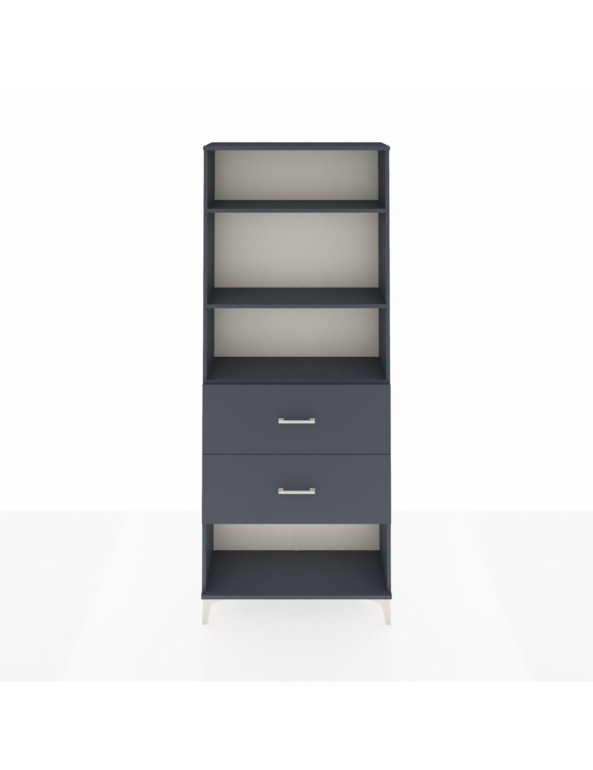 Arges Dolap 3 Raflı 2 Çekmeceli 88x30x221 Antrasit-Antrasit