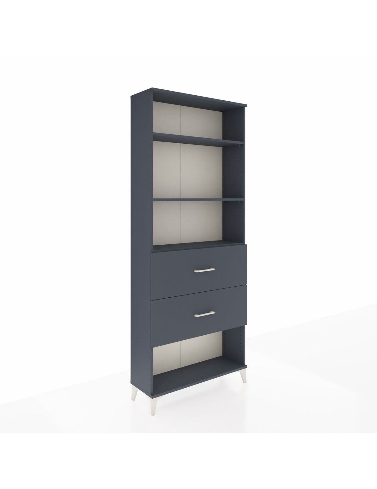 Arges Dolap 3 Raflı 2 Çekmeceli 88x30x221 Antrasit-Antrasit