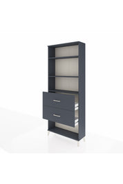 Arges Dolap 3 Raflı 2 Çekmeceli 88x30x221 Antrasit-Antrasit