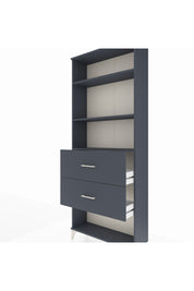 Arges Dolap 3 Raflı 2 Çekmeceli 88x30x221 Antrasit-Antrasit