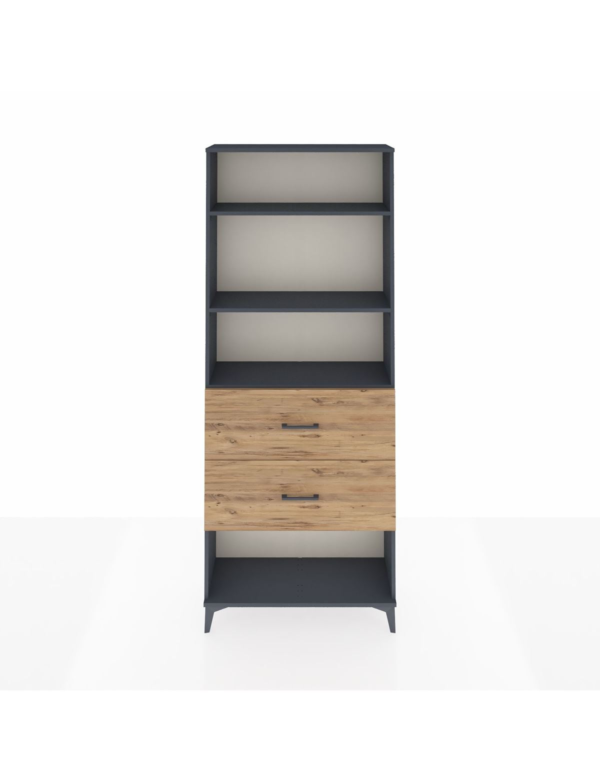 Arges Dolap 3 Raflı 2 Çekmeceli 88x30x221 Antrasit-Çam